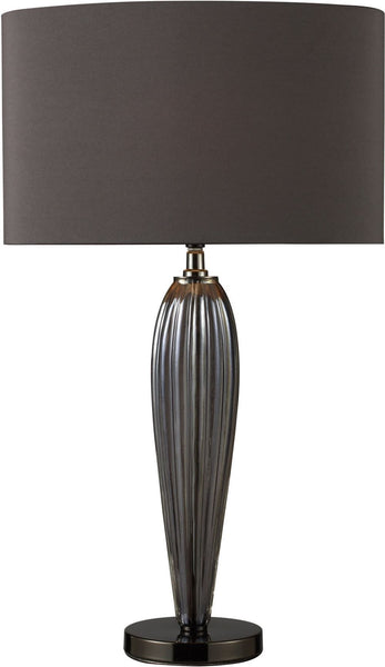 Carmichael Table Lamp In Steel Smoked Glass and Black Nickel
