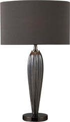 Carmichael Table Lamp In Steel Smoked Glass and Black Nickel