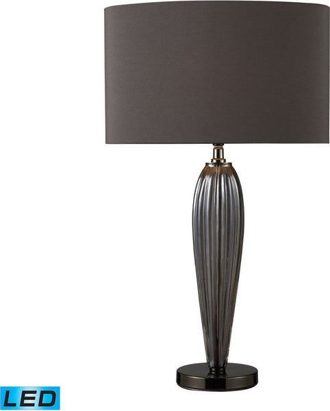Carmichael Led Table Lamp In Steel Smoked Glass and Black Nickel