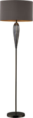Carmichael Floor Lamp In Steel Smoked Glass and Black Nickel