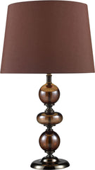 Dravos Table Lamp In Bronze and Coffee Plating With Chocolate Shade