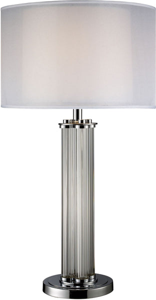 Hallstead Table Lamp In Chrome With Silver Organza Shade