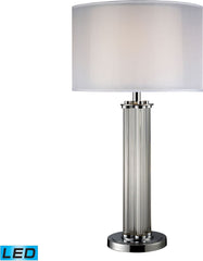 Hallstead Led Table Lamp In Chrome With Silver Organza Shade
