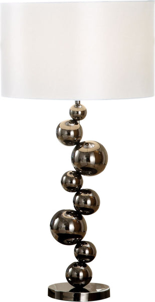 Cleona Table Lamp In Black Chrome With Milano Pure White Shade