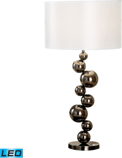 Cleona Led Table Lamp In Black Chrome With Milano Pure White Shade
