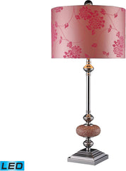 Lauren Led Table Lamp In Chrome and Pink Mosaic