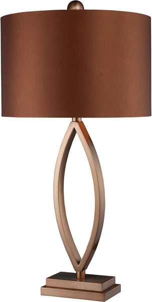Dale Table Lamp In Coffee Plating With Copper Faux Silk Shade