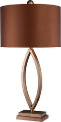 Dale Table Lamp In Coffee Plating With Copper Faux Silk Shade