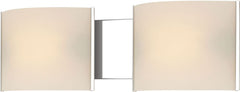Pannelli 2 Light Vanity In Chrome and Hand-Moulded White Opal Glass