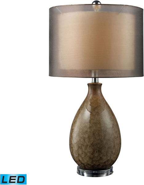 Brockhurst Led Table Lamp In Francis Fawn Finish With Bronze Organza Shade