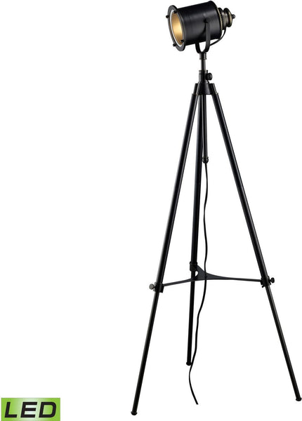 Ethan Adjustable Tripod Led Floor Lamp In Restoration Black