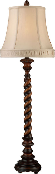 Rye Park Table Lamp In Sienna Bronze Wood With Cream Shantung Shade
