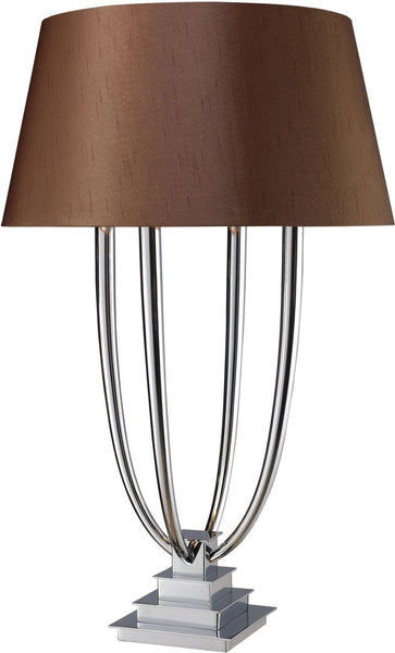 Harris 4 Light Table Lamp In Chrome With Chocolate Shade