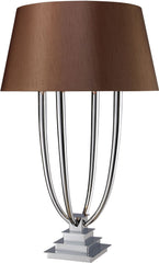Harris 4 Light Table Lamp In Chrome With Chocolate Shade