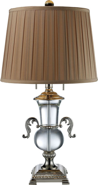 Raven 2 Light Table Lamp In Clear Crystal and Polished Nickel