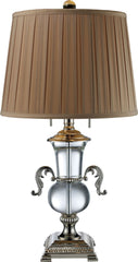Raven 2 Light Table Lamp In Clear Crystal and Polished Nickel