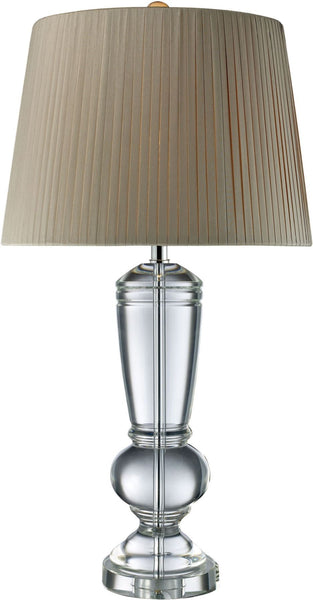 Castlebridge Table Lamp In Clear Crystal With Light Grey Shade
