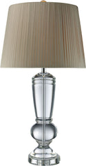 Castlebridge Table Lamp In Clear Crystal With Light Grey Shade
