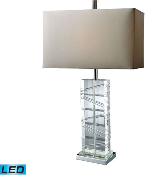 Avalon Led Table Lamp In Clear Crystal and Chrome