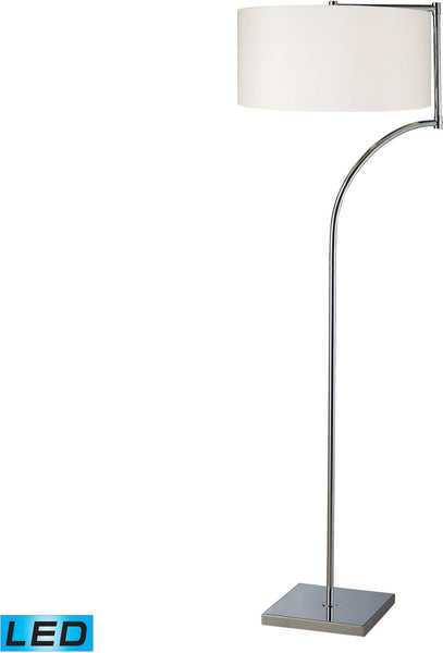 Lancaster Led Floor Lamp In Chrome With Milano Pure White Shade