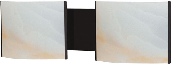 Pannelli 2 Light Vanity In Oil Rubbed Bronze and Hand-Moulded Honey Alabaster Glass