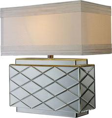 Wellsville Table Lamp In Mirror Finish With White Shade