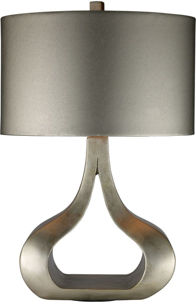 Carolina Table Lamp In Silver Leaf With Metallic Silver Shade