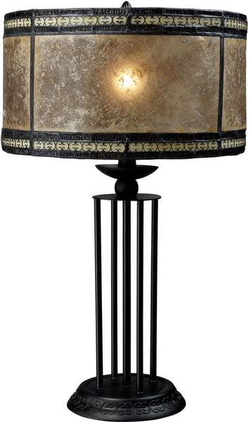 Mica Filigree Table Lamp In Antique Black