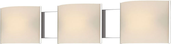 Pannelli 3 Light Vanity In Chrome and Hand-Moulded White Opal Glass