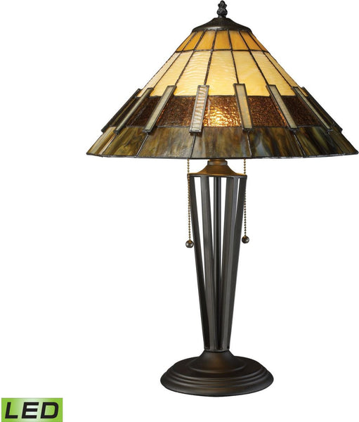 Porterdale 2 Light Led Table Lamp In Tiffany Bronze