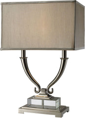 Roberts 2 Light Table Lamp In Polished Nickel and Clear Crystal