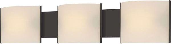 Pannelli 3 Light Vanity In Oil Rubbed Bronze and Hand-Moulded White Opal Glass