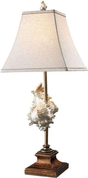 Delray Table Lamp In Conch Shell and Bronze