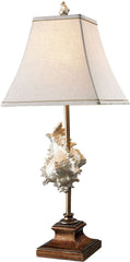 Delray Table Lamp In Conch Shell and Bronze