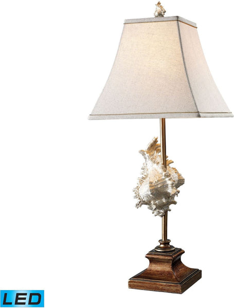 Delray Led Table Lamp In Conch Shell and Bronze