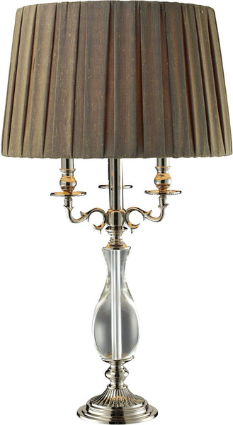 Deshler Table Lamp In Clear Crystal and Polished Nickel
