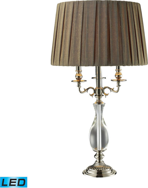 Deshler Led Table Lamp In Clear Crystal and Polished Nickel