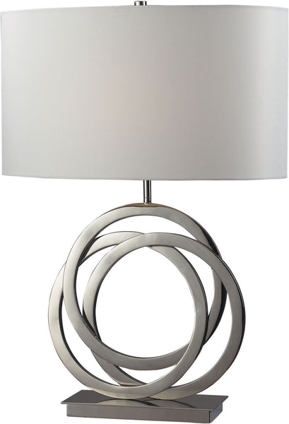 Trinity Table Lamp In Polished Nickel With Pure White Shade
