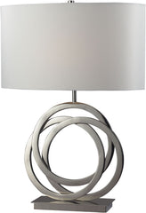 Trinity Table Lamp In Polished Nickel With Pure White Shade
