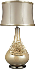 Elenaor Table Lamp In Pearlescent Cream Finish With Cream Shade