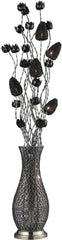 Cyprus Grove Floral Display Floor Lamp In Chrome and Black