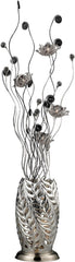 Cyprus Park Floral Display Floor Lamp In Chrome and Black