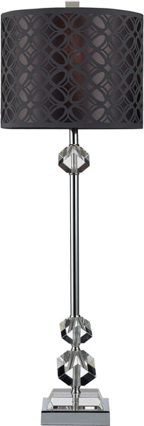 Chamberlain Table Lamp In Chrome and Clear Crystal With Laser Cut Shade