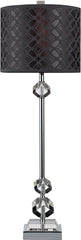 Chamberlain Table Lamp In Chrome and Clear Crystal With Laser Cut Shade