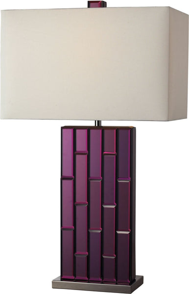 Avalon Table Lamp In Purple Mirror and Black Nickel