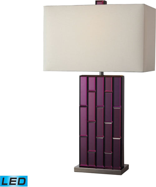 Avalon Led Table Lamp In Purple Mirror and Black Nickel