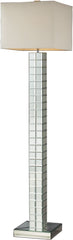 Luella Floor Lamp In Clear Finish With Off White Faux Silk Shade