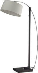 Logan Square Floor Lamp In Dark Brown With Off-White Linen Shade
