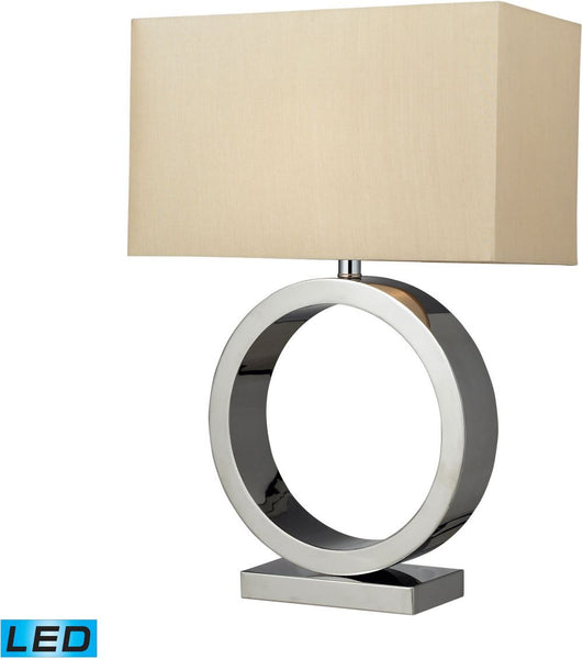 Aurora Contemporary Circle Led Table Lamp In Chrome