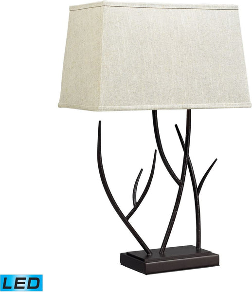 Winter Harbour Hammered Iron Led Table Lamp In Bronze